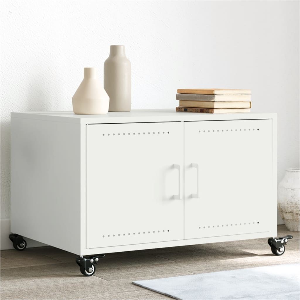 Table basse blanc 68x50x43,5 cm acier - XIOS