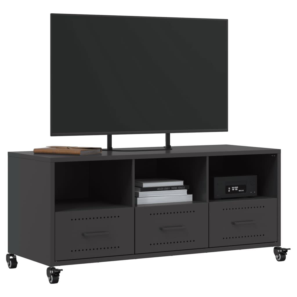 Meuble TV noir 100,5x39x43,5 cm acier - XIOS