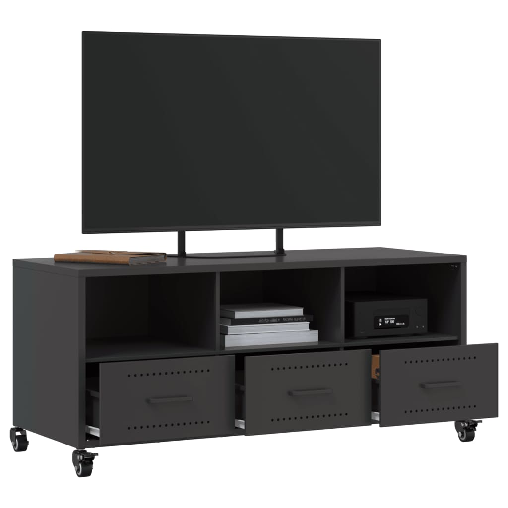 Meuble TV noir 100,5x39x43,5 cm acier - XIOS