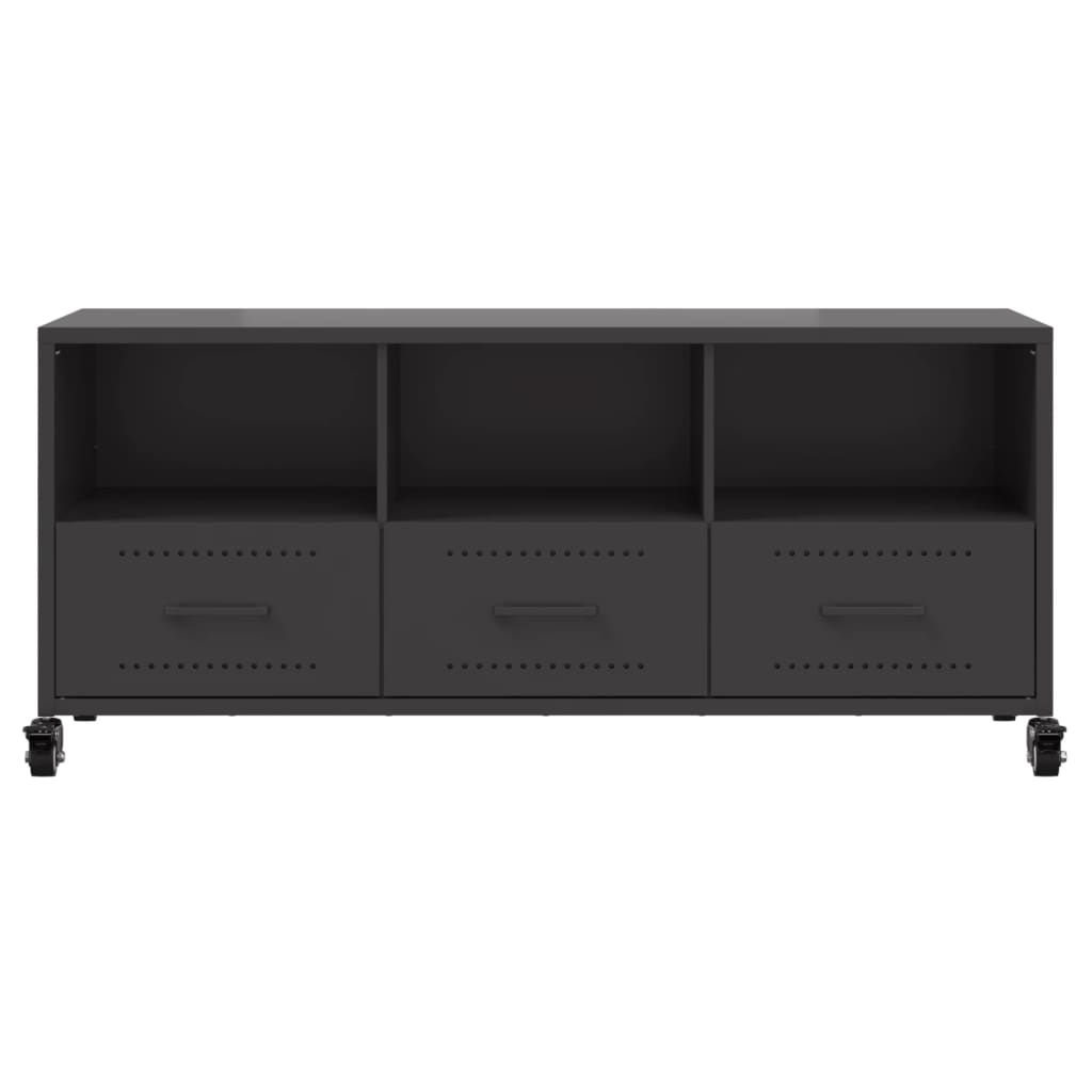 Meuble TV noir 100,5x39x43,5 cm acier - XIOS
