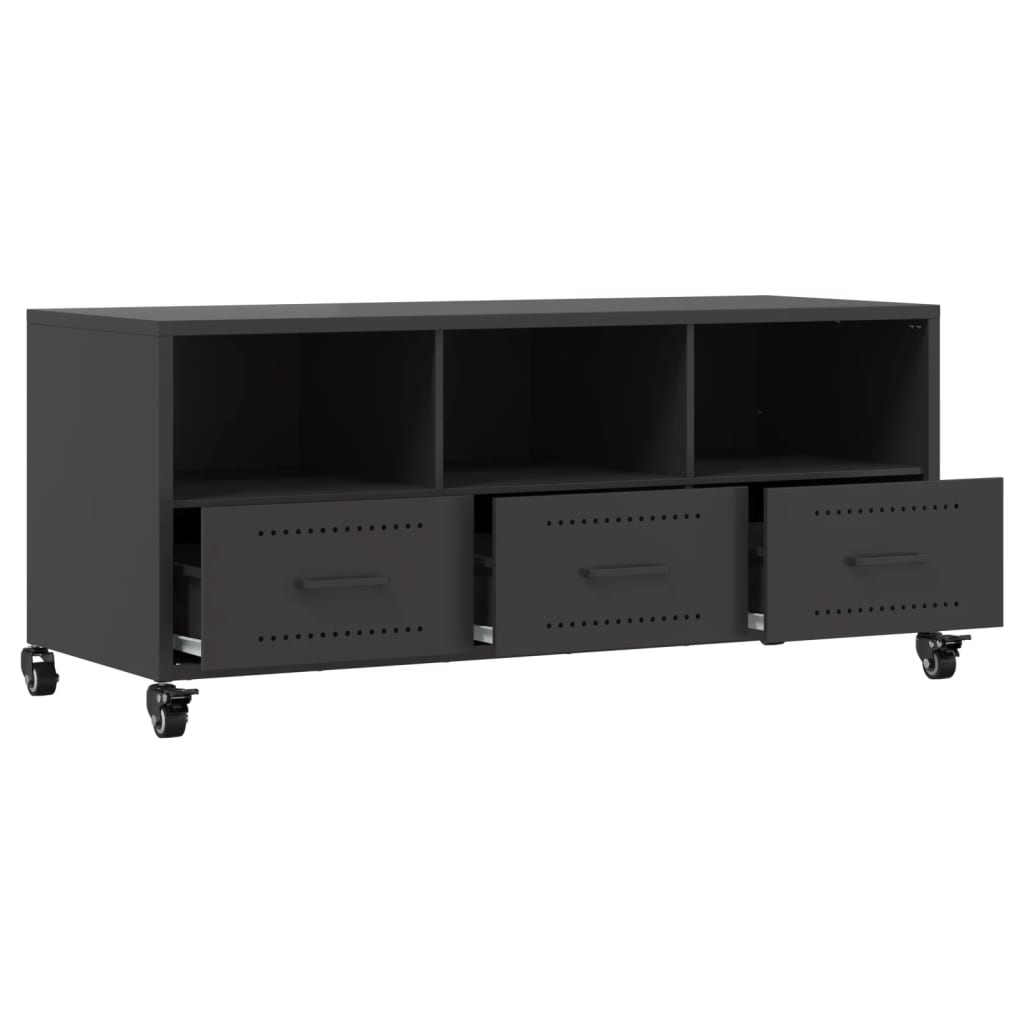 Meuble TV noir 100,5x39x43,5 cm acier - XIOS
