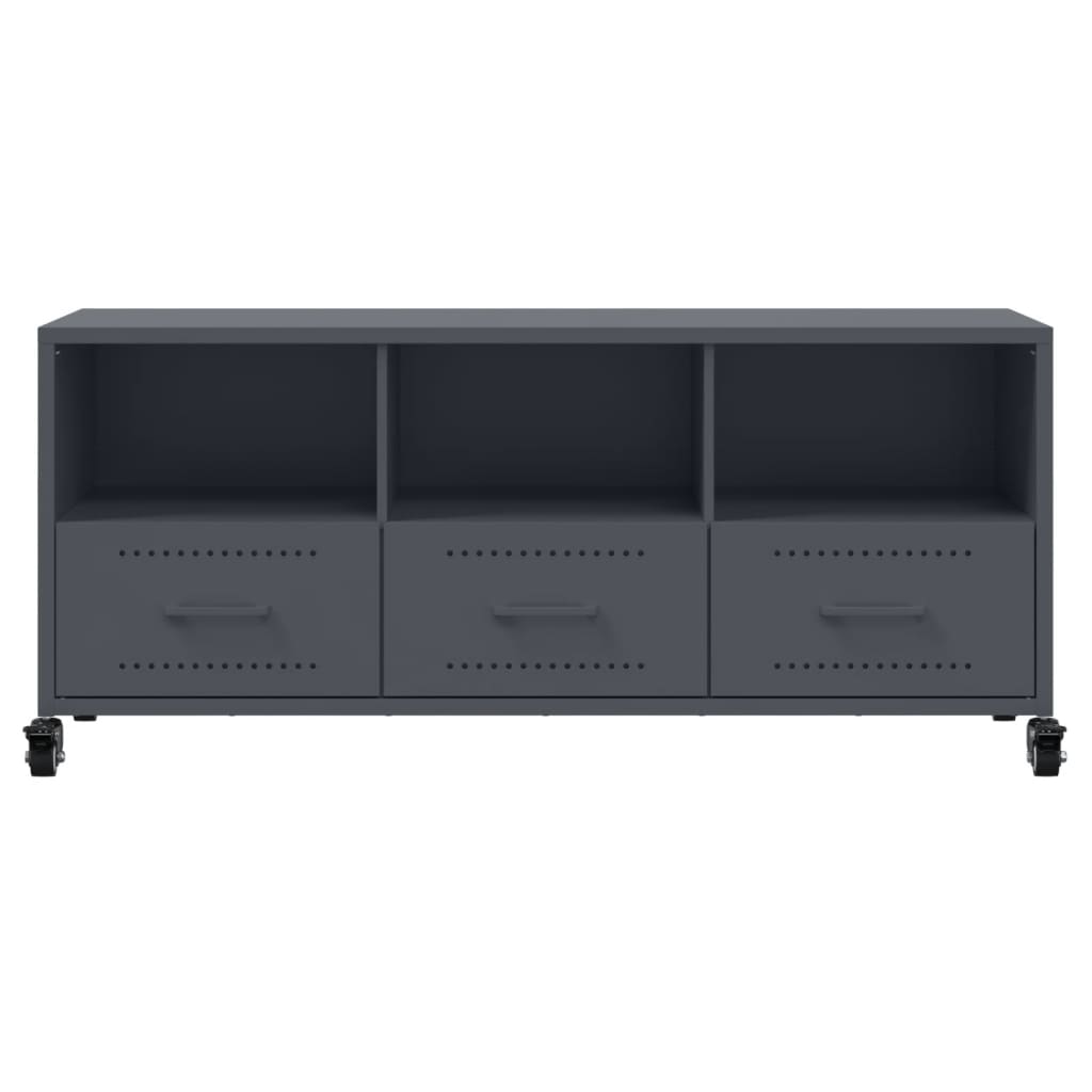Meuble TV anthracite 100,5x39x43,5 cm acier - XIOS