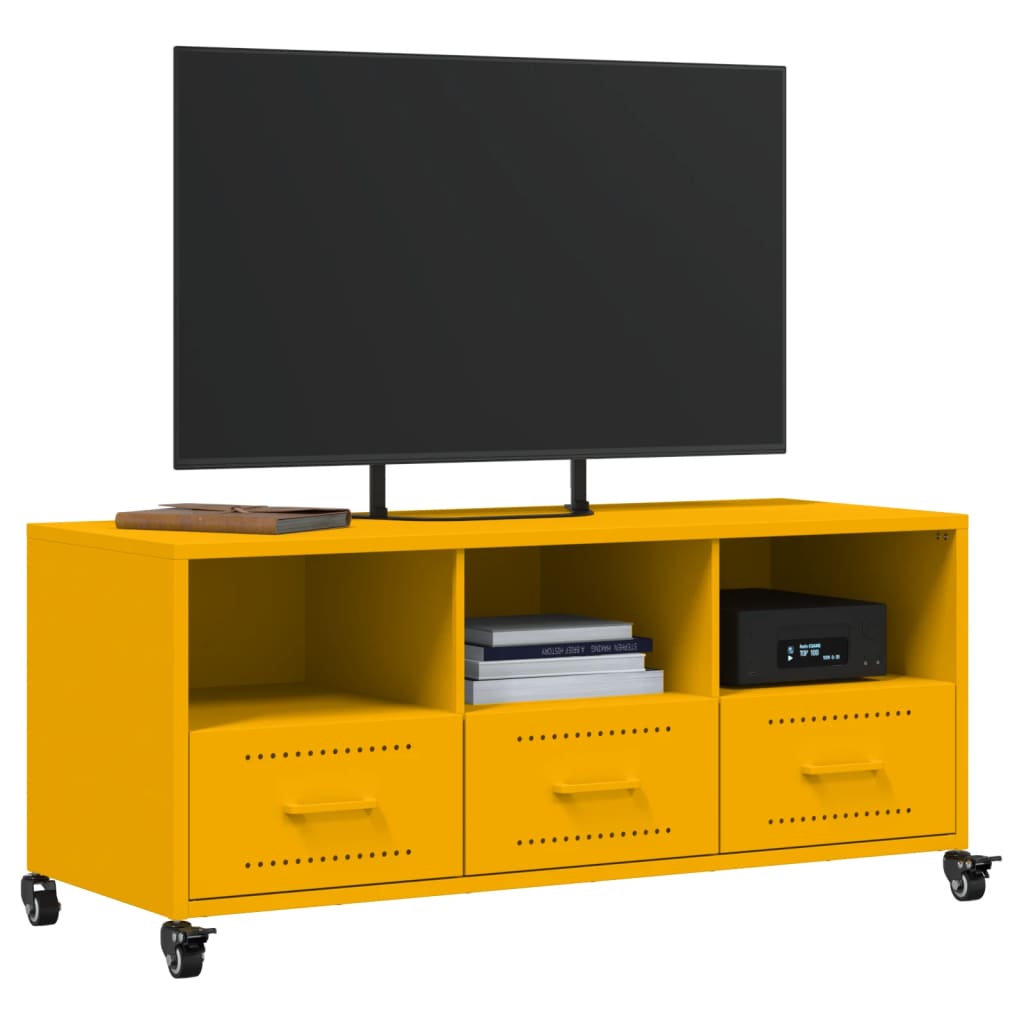 Meuble TV jaune moutarde 100,5x39x43,5 cm acier - XIOS