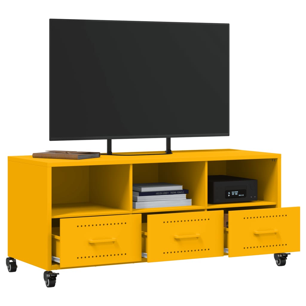 Meuble TV jaune moutarde 100,5x39x43,5 cm acier - XIOS