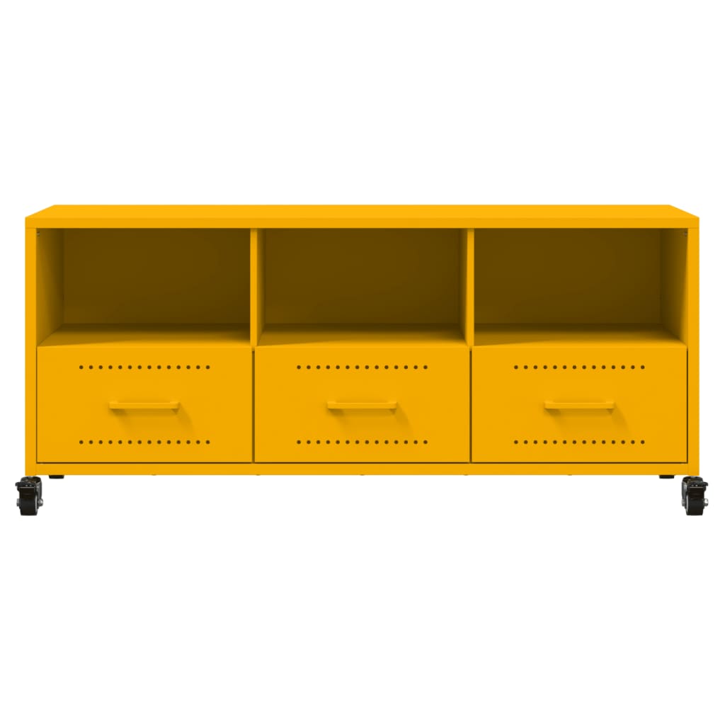 Meuble TV jaune moutarde 100,5x39x43,5 cm acier - XIOS