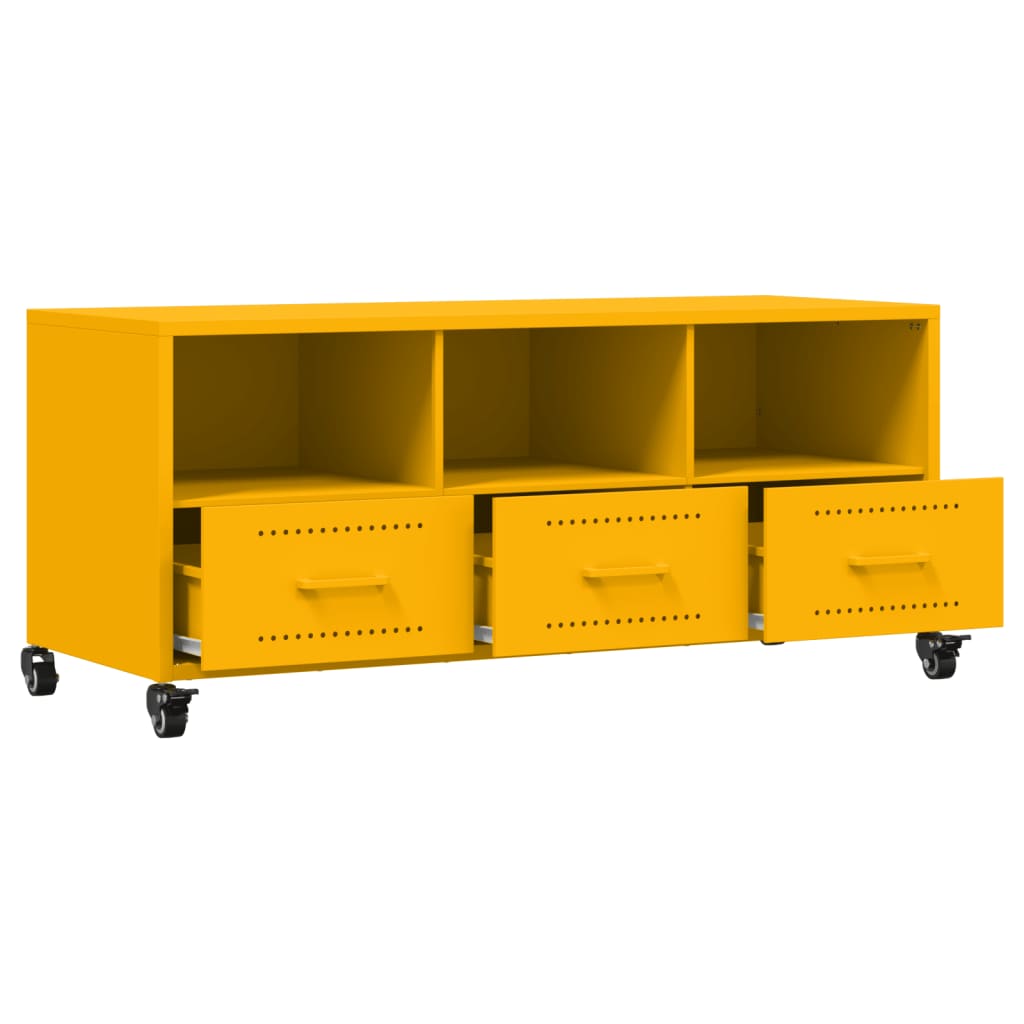 Meuble TV jaune moutarde 100,5x39x43,5 cm acier - XIOS