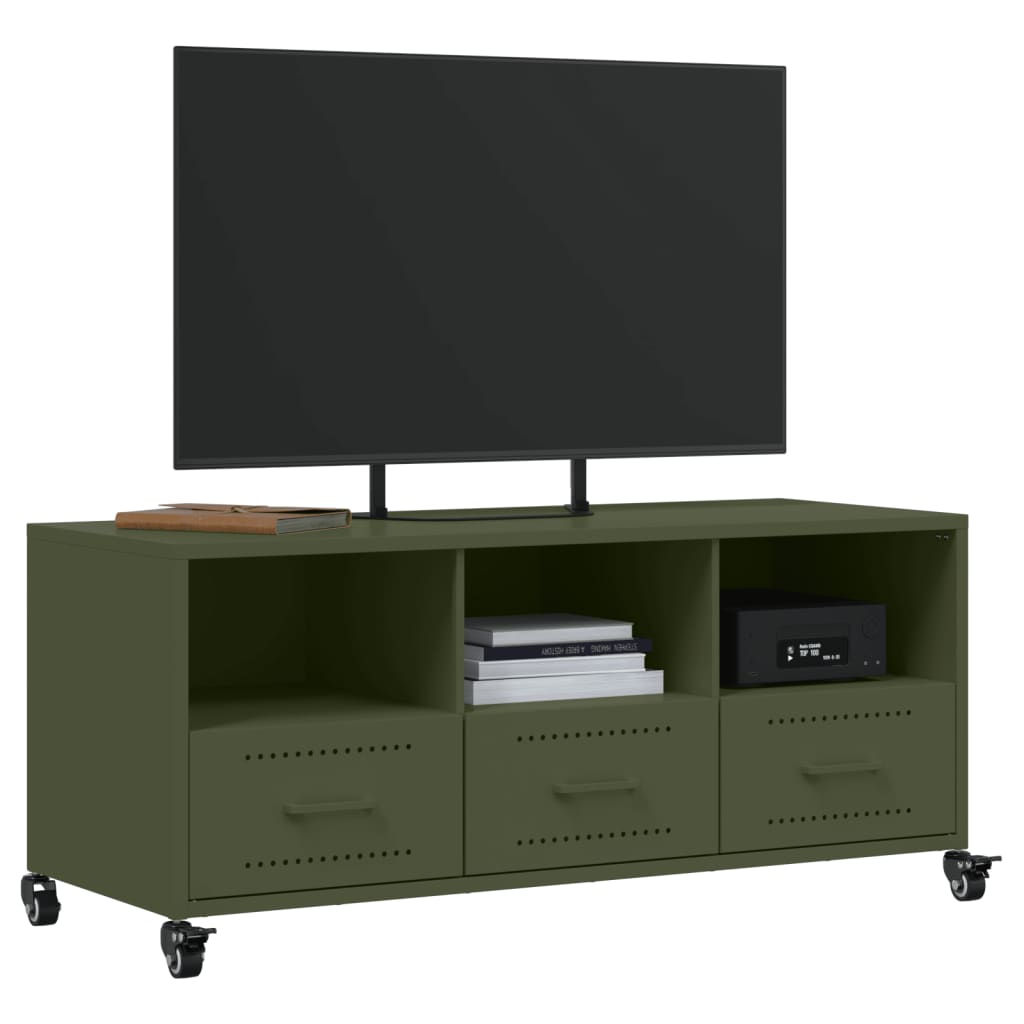 Meuble TV vert olive 100,5x39x43,5 cm acier - XIOS