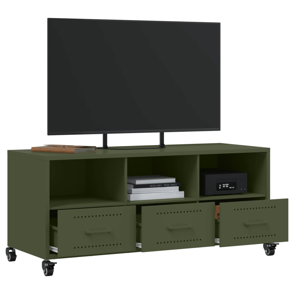 Meuble TV vert olive 100,5x39x43,5 cm acier - XIOS