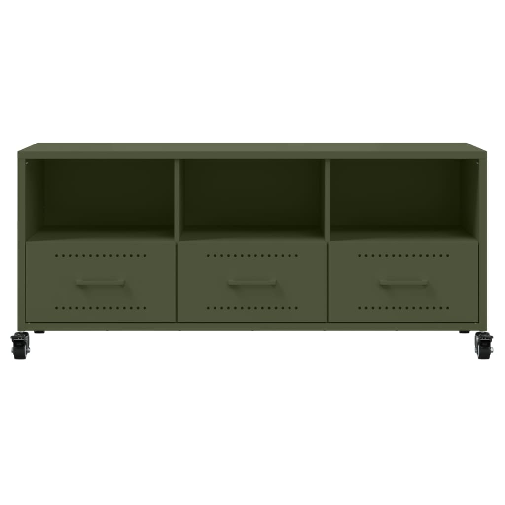 Meuble TV vert olive 100,5x39x43,5 cm acier - XIOS