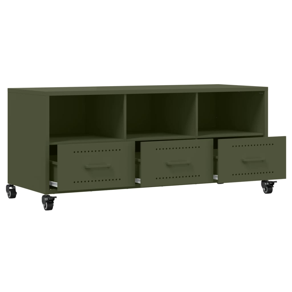 Meuble TV vert olive 100,5x39x43,5 cm acier - XIOS
