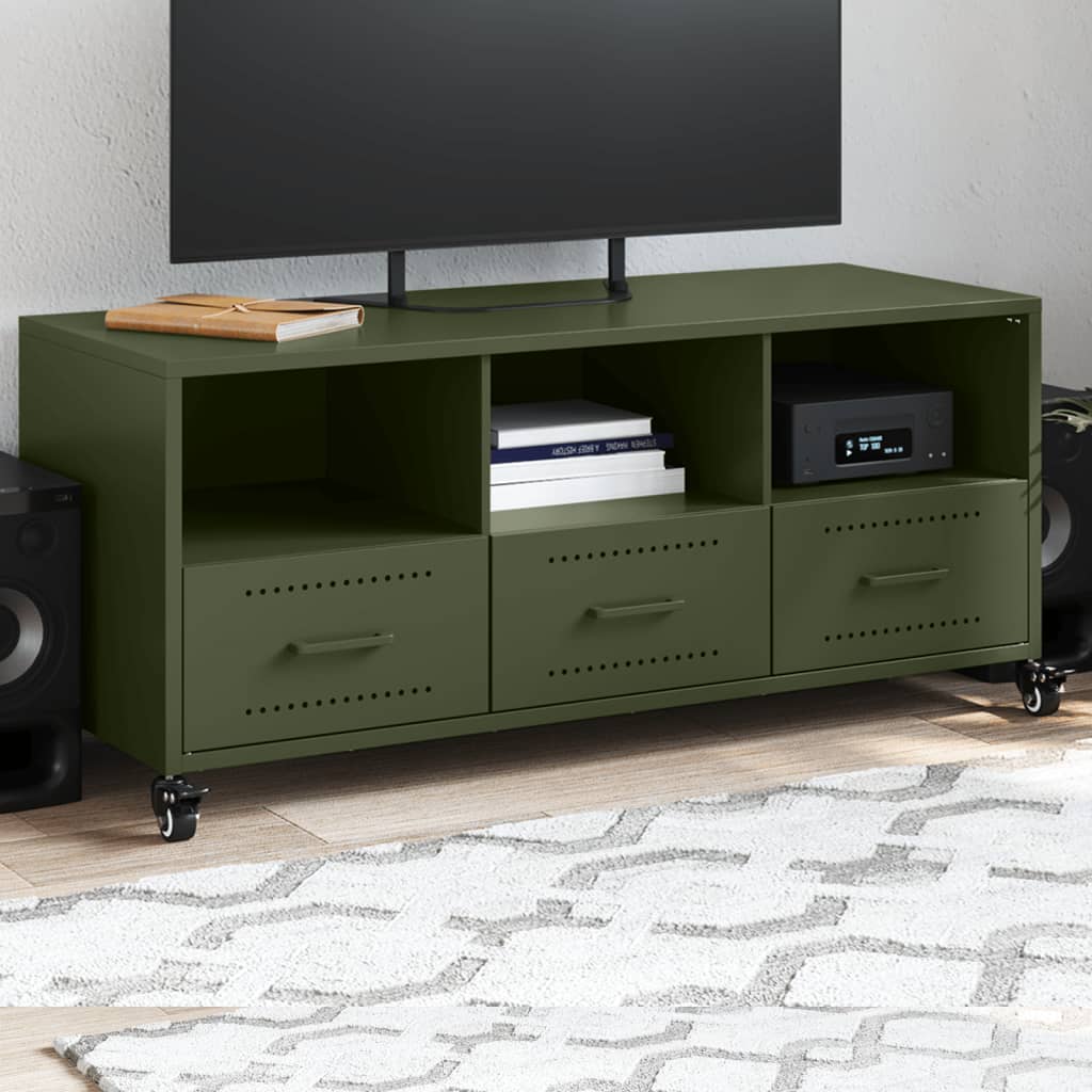 Meuble TV vert olive 100,5x39x43,5 cm acier - XIOS