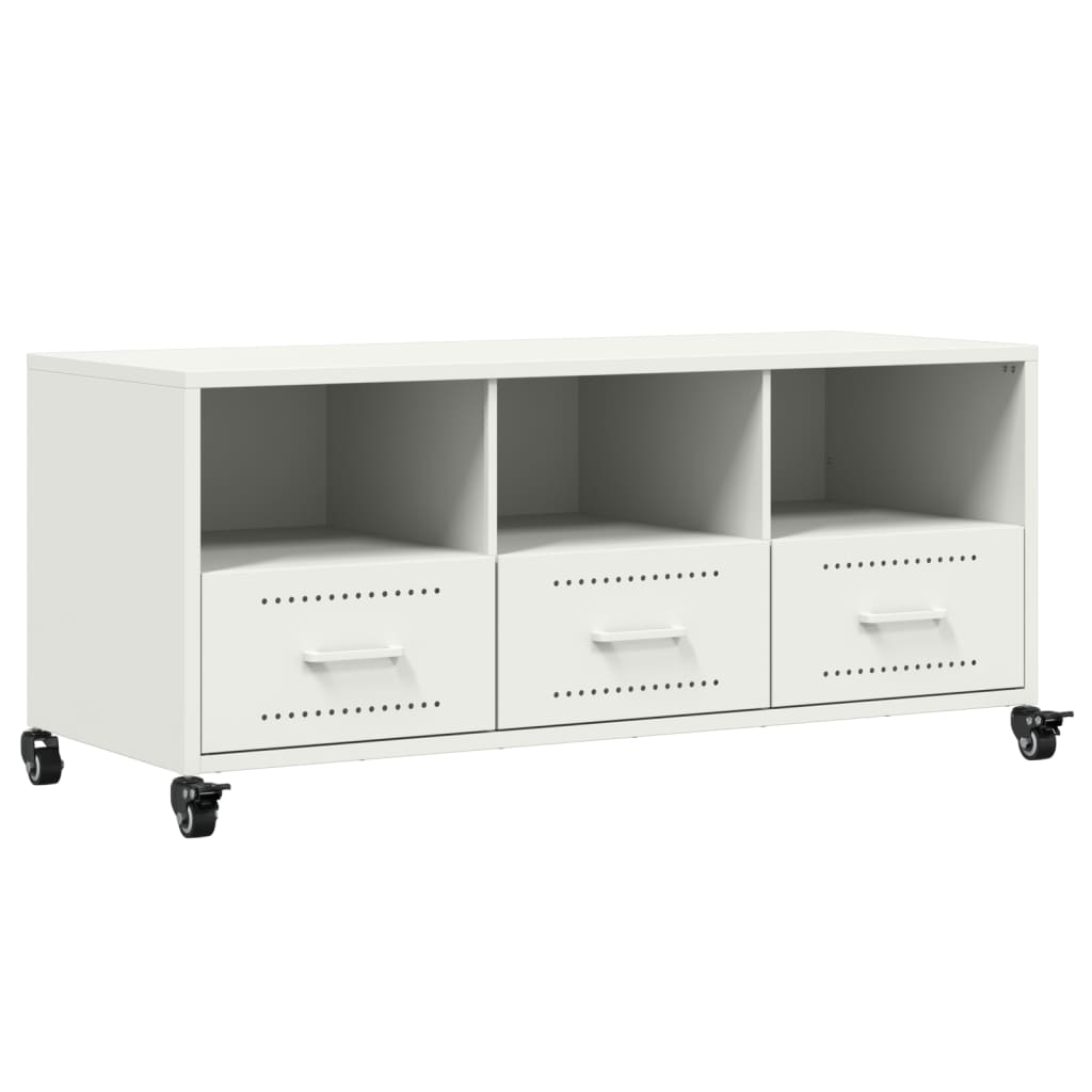 Meuble TV blanc 100,5x39x43,5 cm acier - XIOS