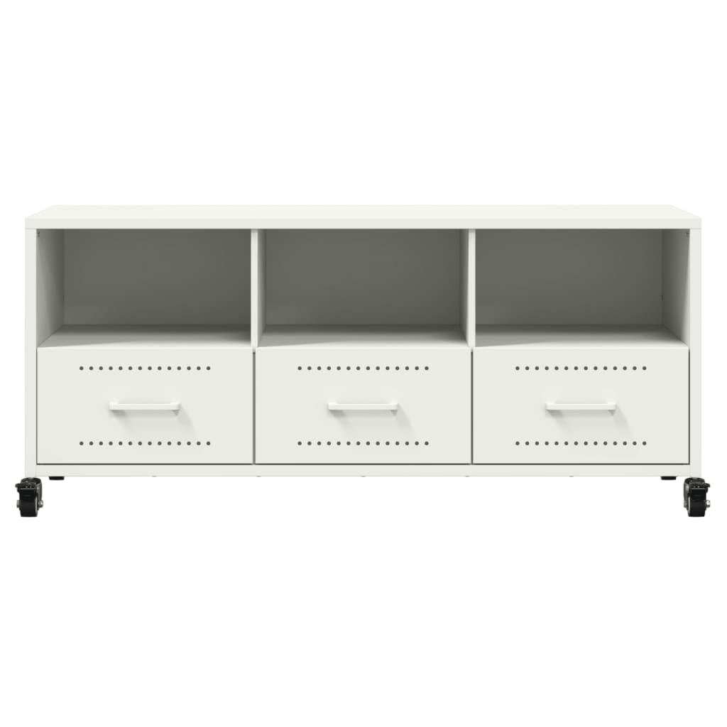 Meuble TV blanc 100,5x39x43,5 cm acier - XIOS