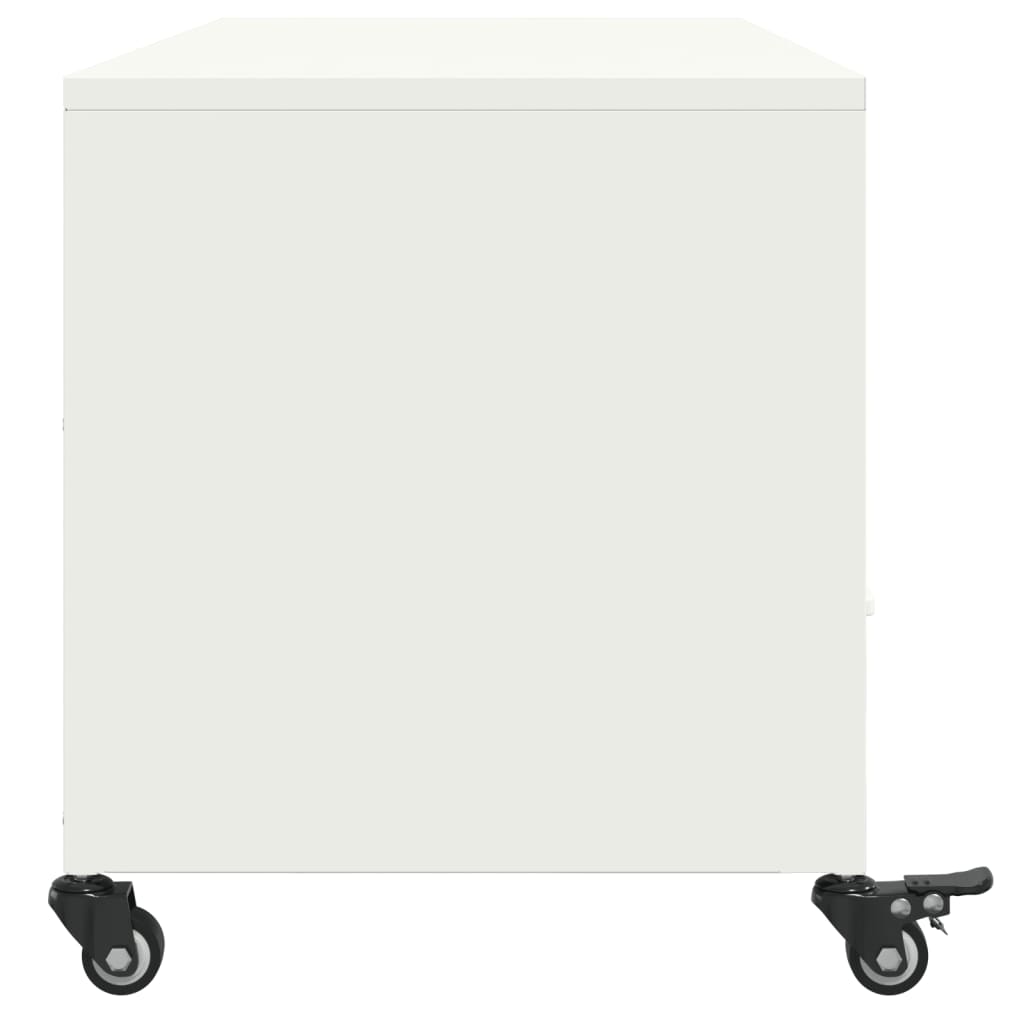 Meuble TV blanc 100,5x39x43,5 cm acier - XIOS