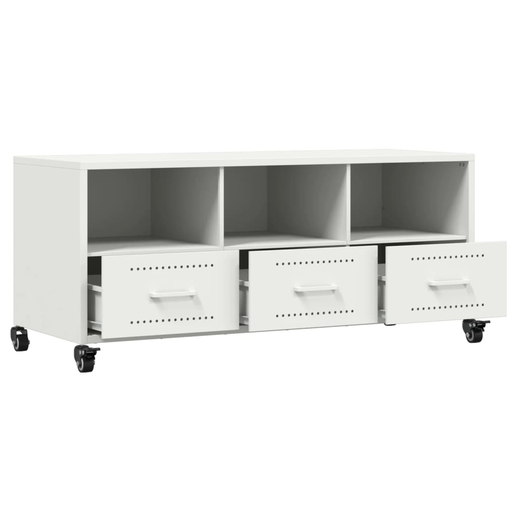 Meuble TV blanc 100,5x39x43,5 cm acier - XIOS