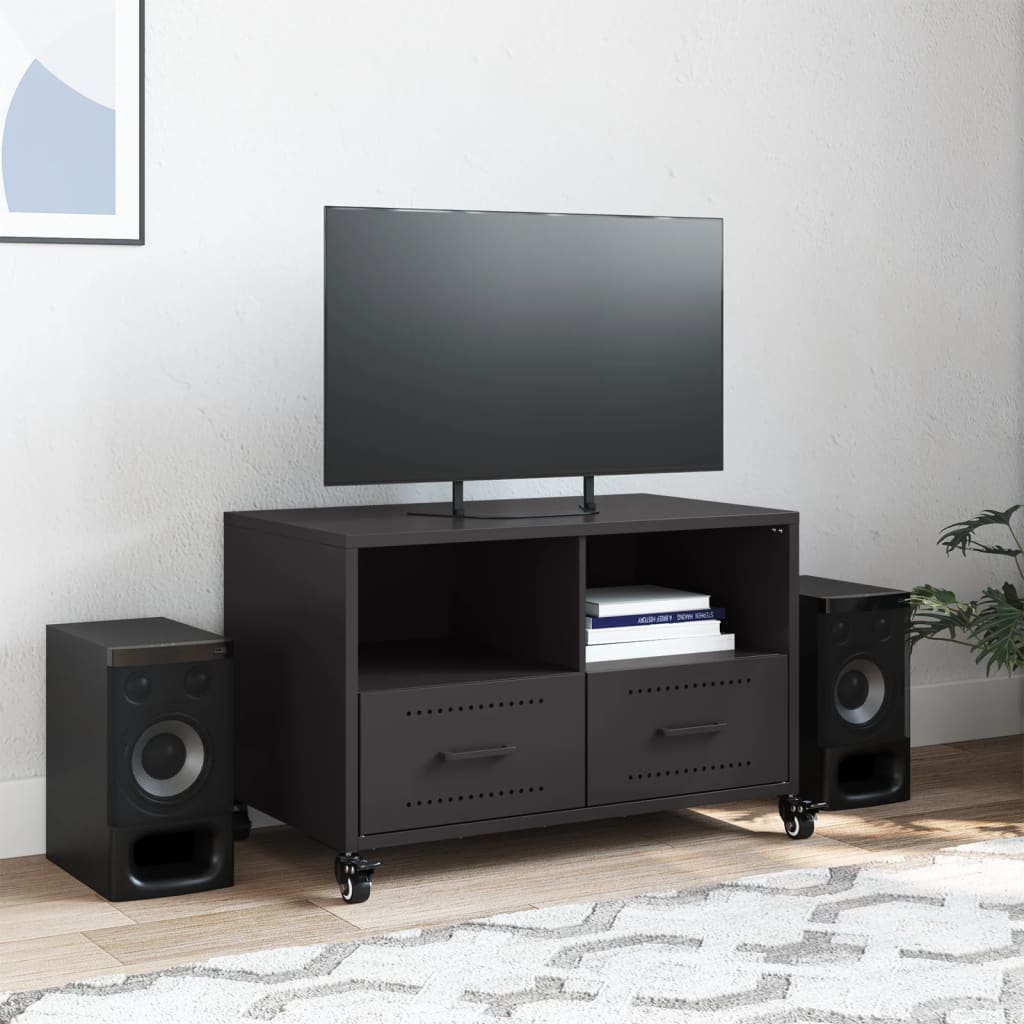 Meuble TV noir 68x39x43,5 cm acier - XIOS
