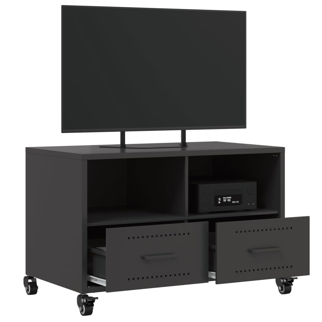 Meuble TV noir 68x39x43,5 cm acier - XIOS