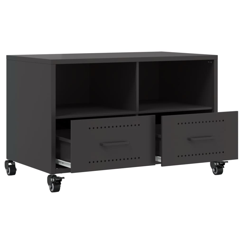 Meuble TV noir 68x39x43,5 cm acier - XIOS