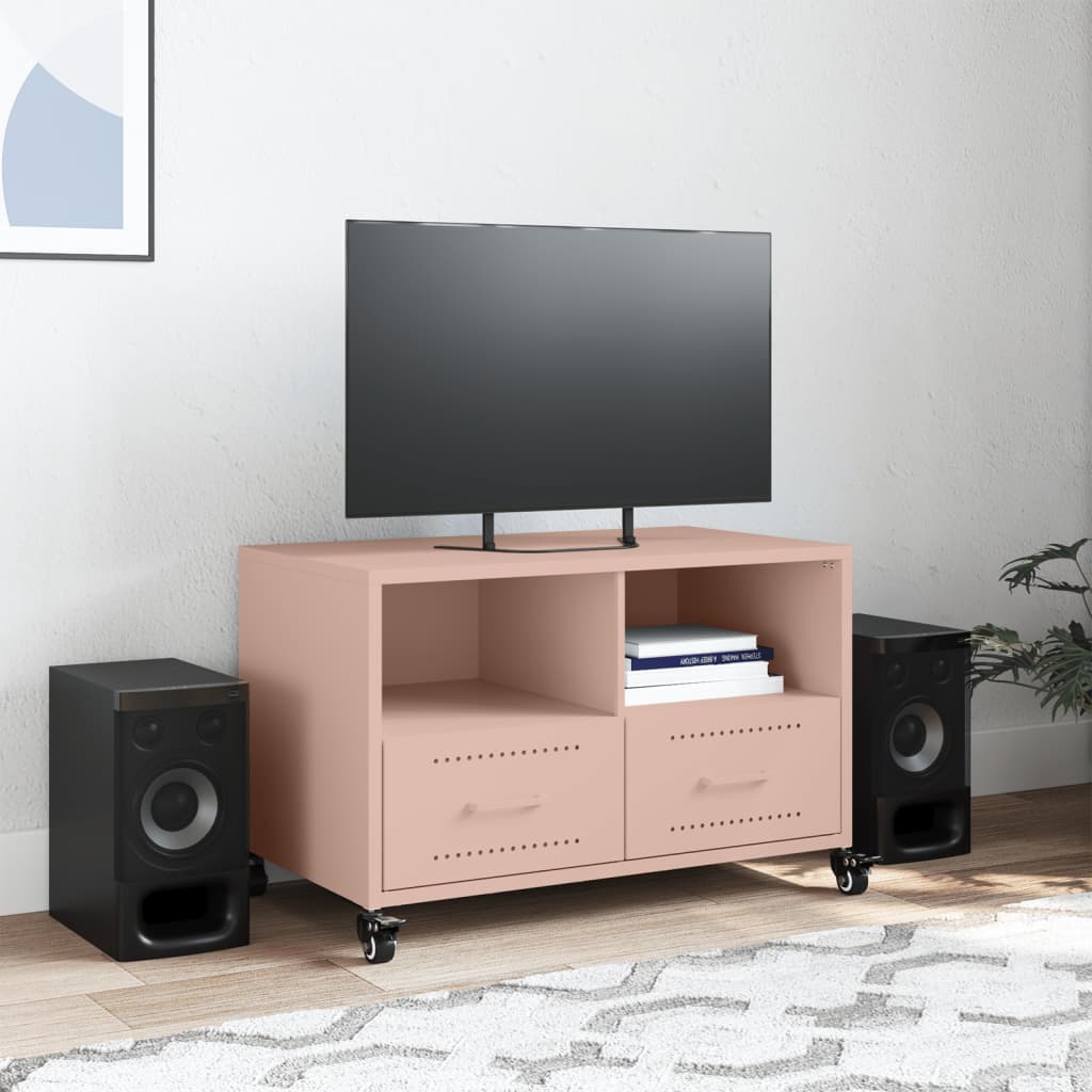 Meuble TV rose 68x39x43,5 cm acier - XIOS