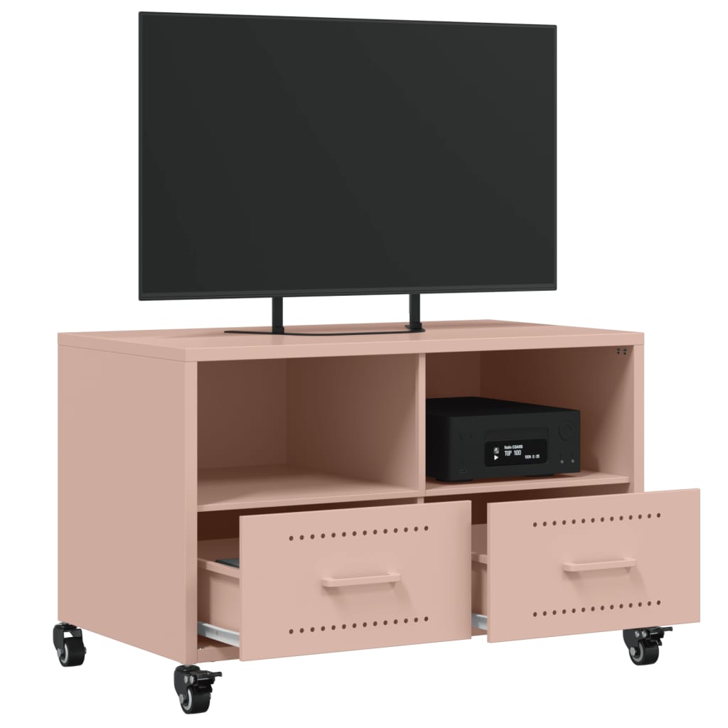 Meuble TV rose 68x39x43,5 cm acier - XIOS