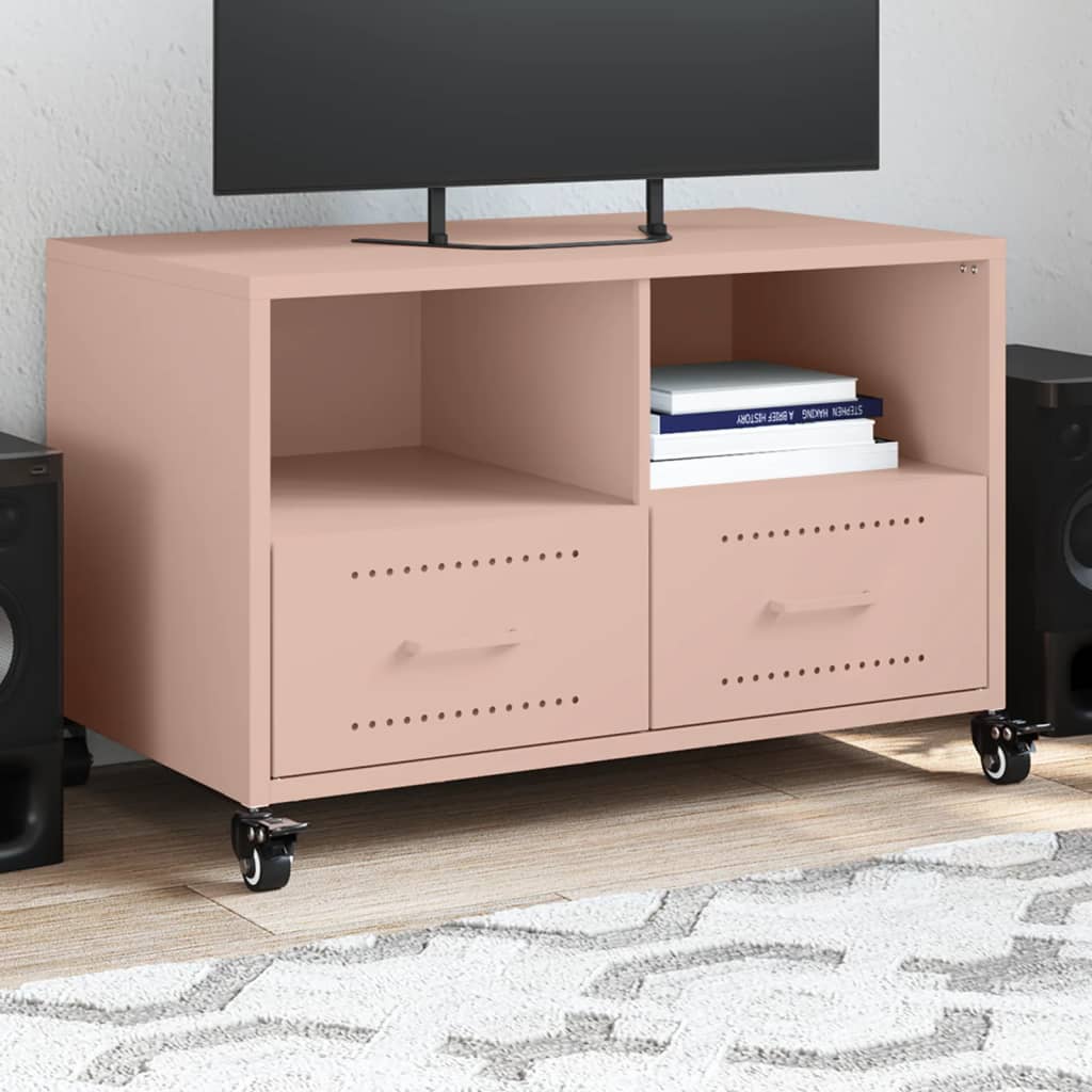 Meuble TV rose 68x39x43,5 cm acier - XIOS