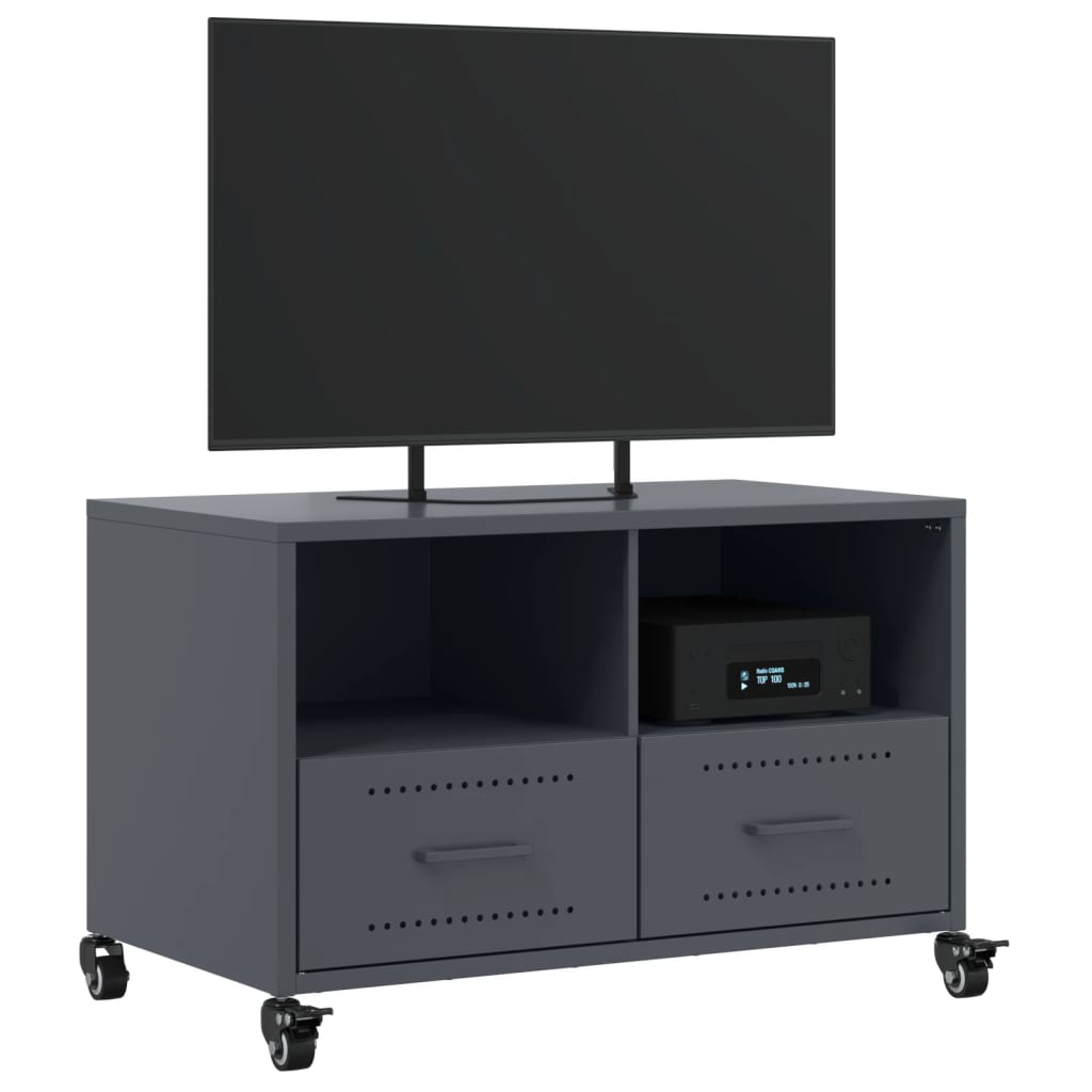 Meuble TV anthracite 68x39x43,5 cm acier - XIOS