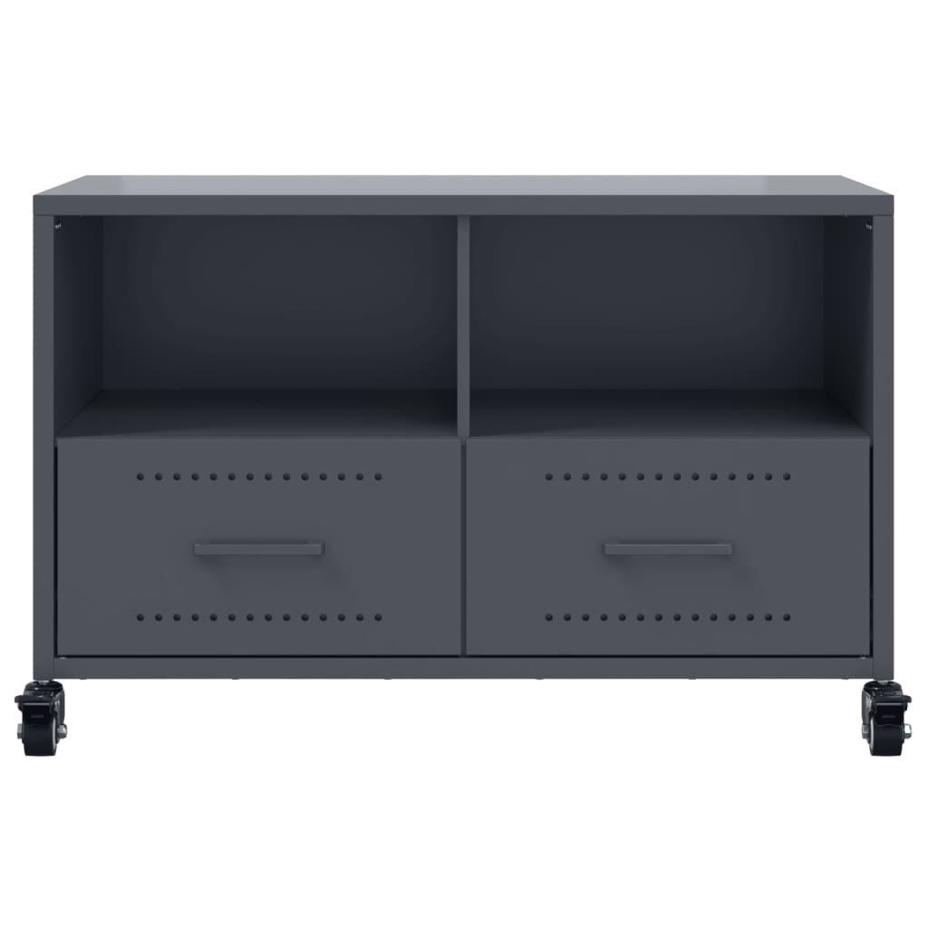 Meuble TV anthracite 68x39x43,5 cm acier - XIOS