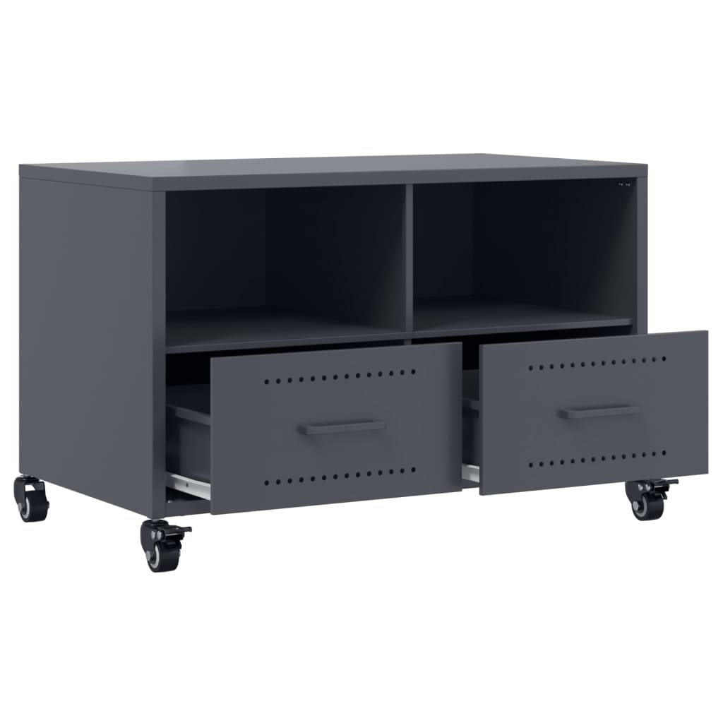 Meuble TV anthracite 68x39x43,5 cm acier - XIOS