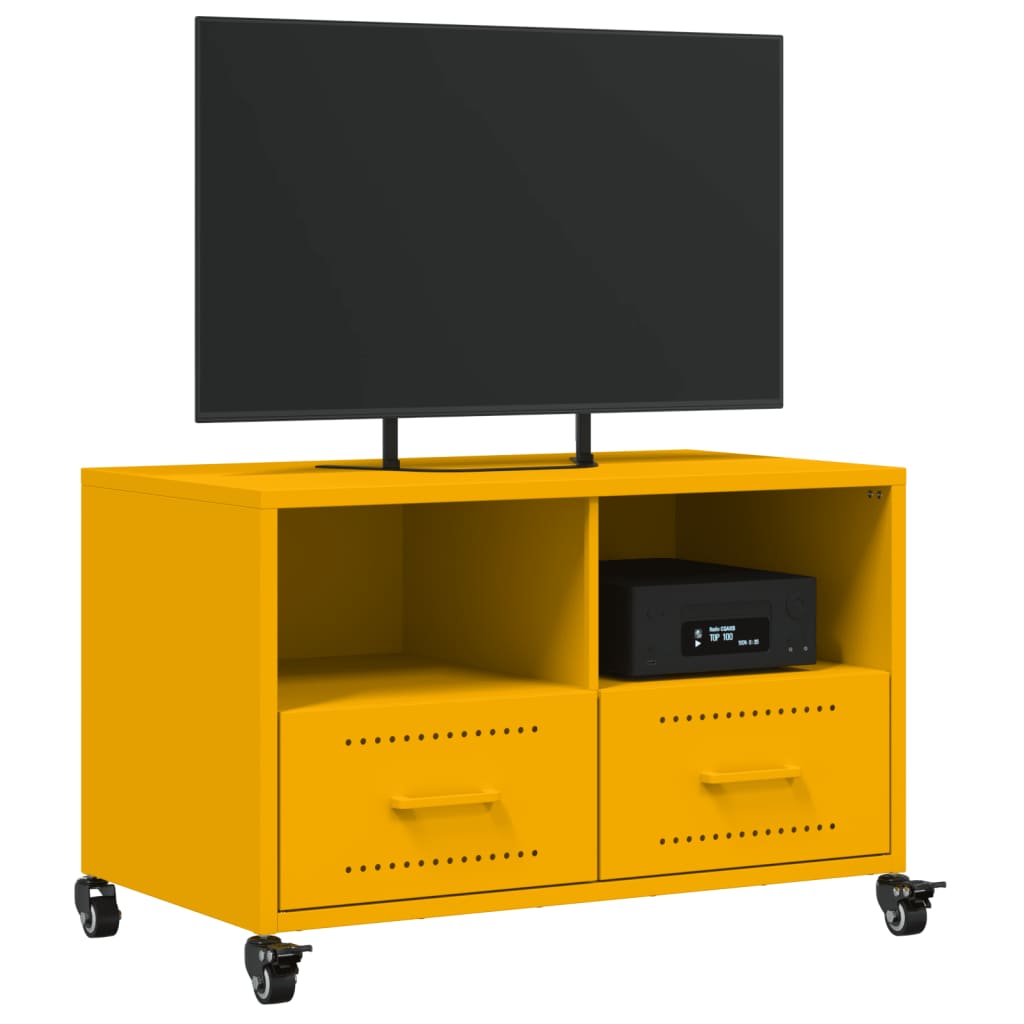 Meuble TV jaune moutarde 68x39x43,5 cm acier - XIOS