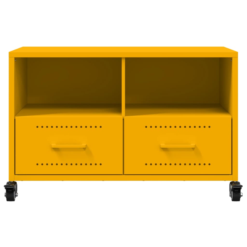 Meuble TV jaune moutarde 68x39x43,5 cm acier - XIOS