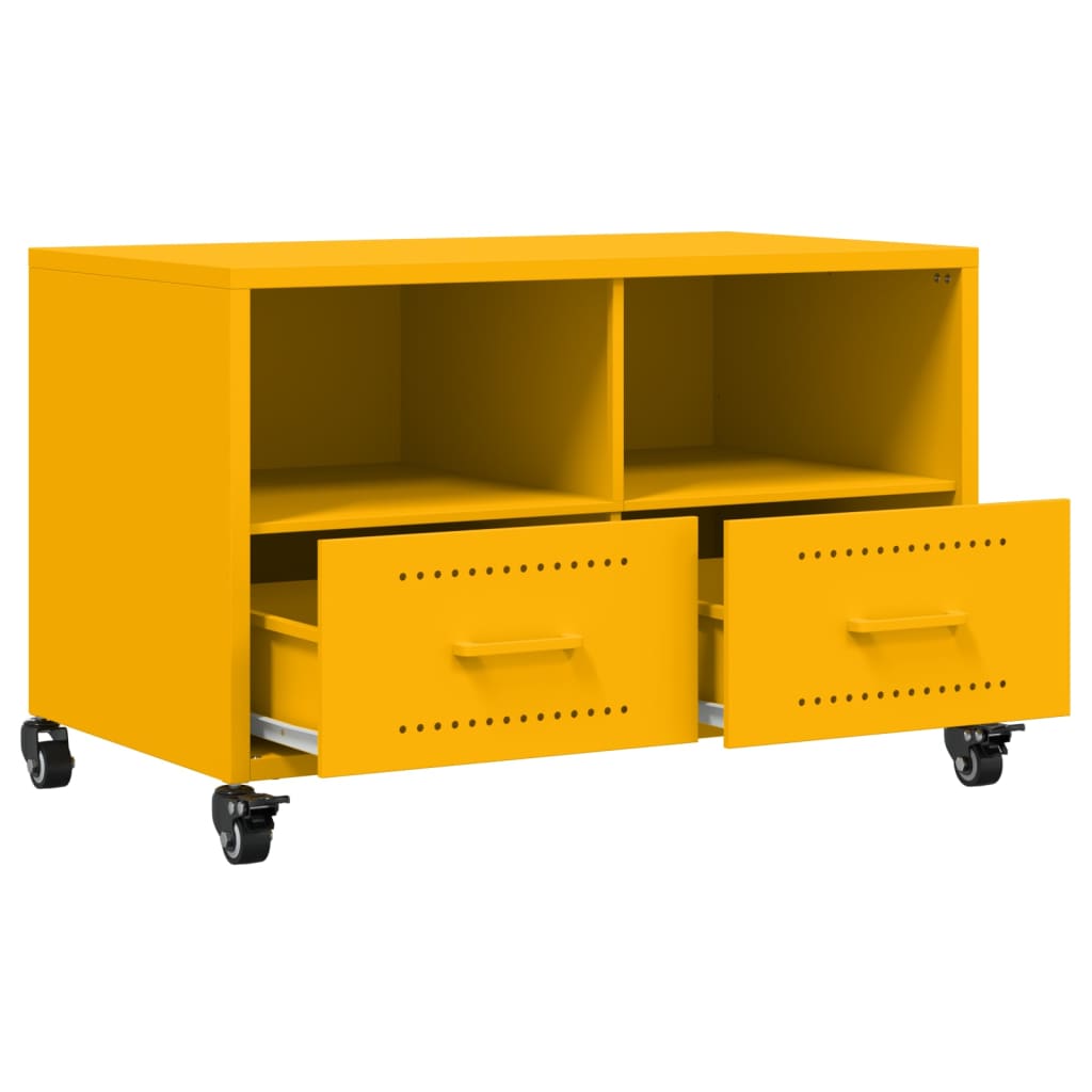 Meuble TV jaune moutarde 68x39x43,5 cm acier - XIOS