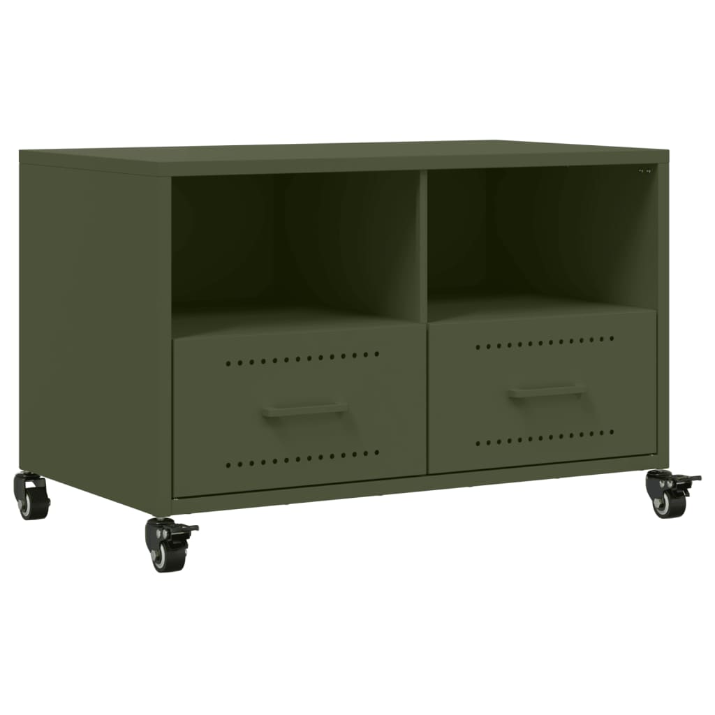Meuble TV vert olive 68x39x43,5 cm acier - XIOS