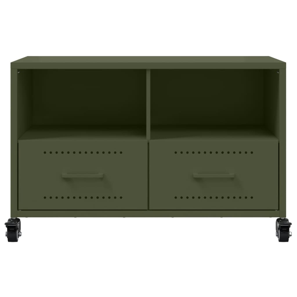 Meuble TV vert olive 68x39x43,5 cm acier - XIOS