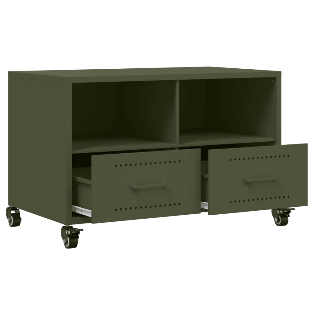 Meuble TV vert olive 68x39x43,5 cm acier - XIOS