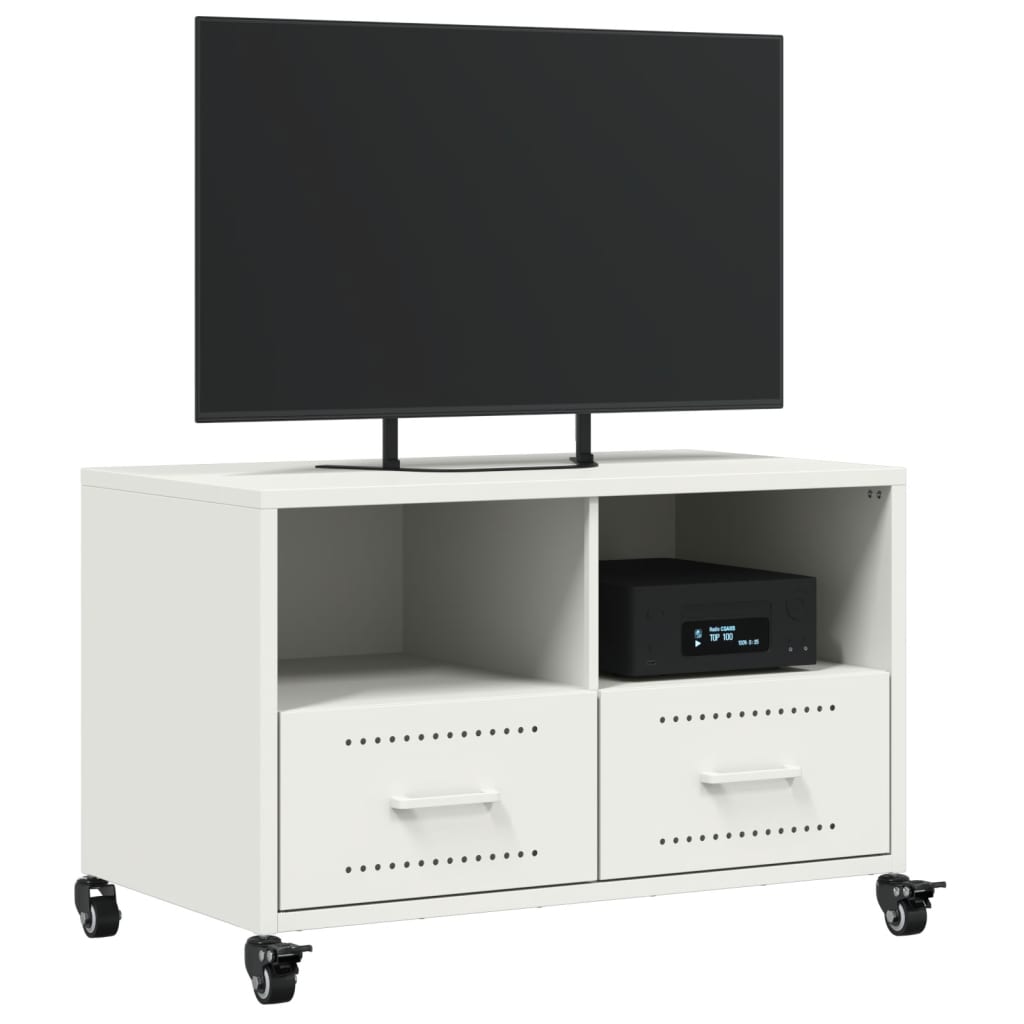 Meuble TV blanc 68x39x43,5 cm acier - XIOS
