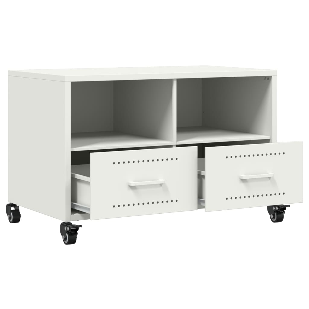 Meuble TV blanc 68x39x43,5 cm acier - XIOS