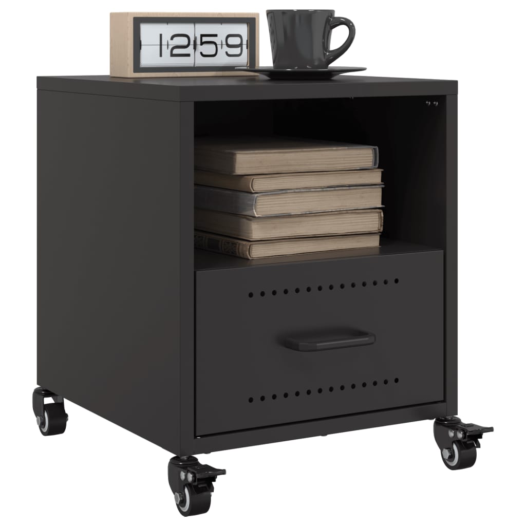 Tables de chevet 2 pcs noir 36x39x43,5 cm acier - XIOS