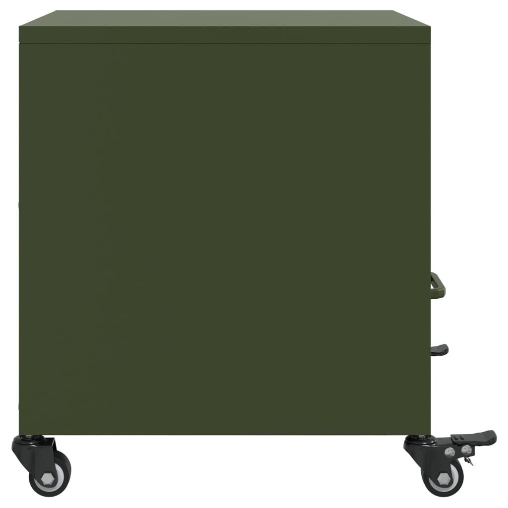 Tables de chevet 2 pcs vert olive 36x39x43,5 cm acier - XIOS