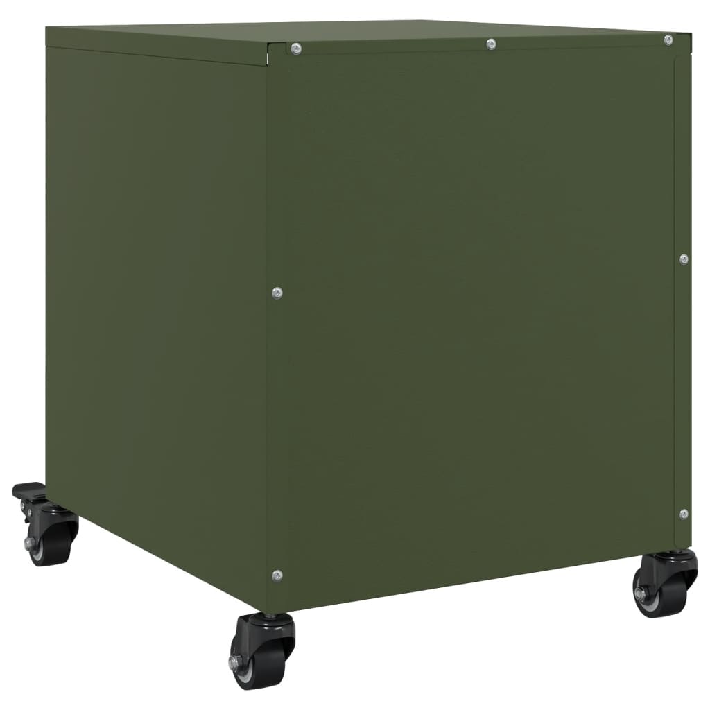 Tables de chevet 2 pcs vert olive 36x39x43,5 cm acier - XIOS