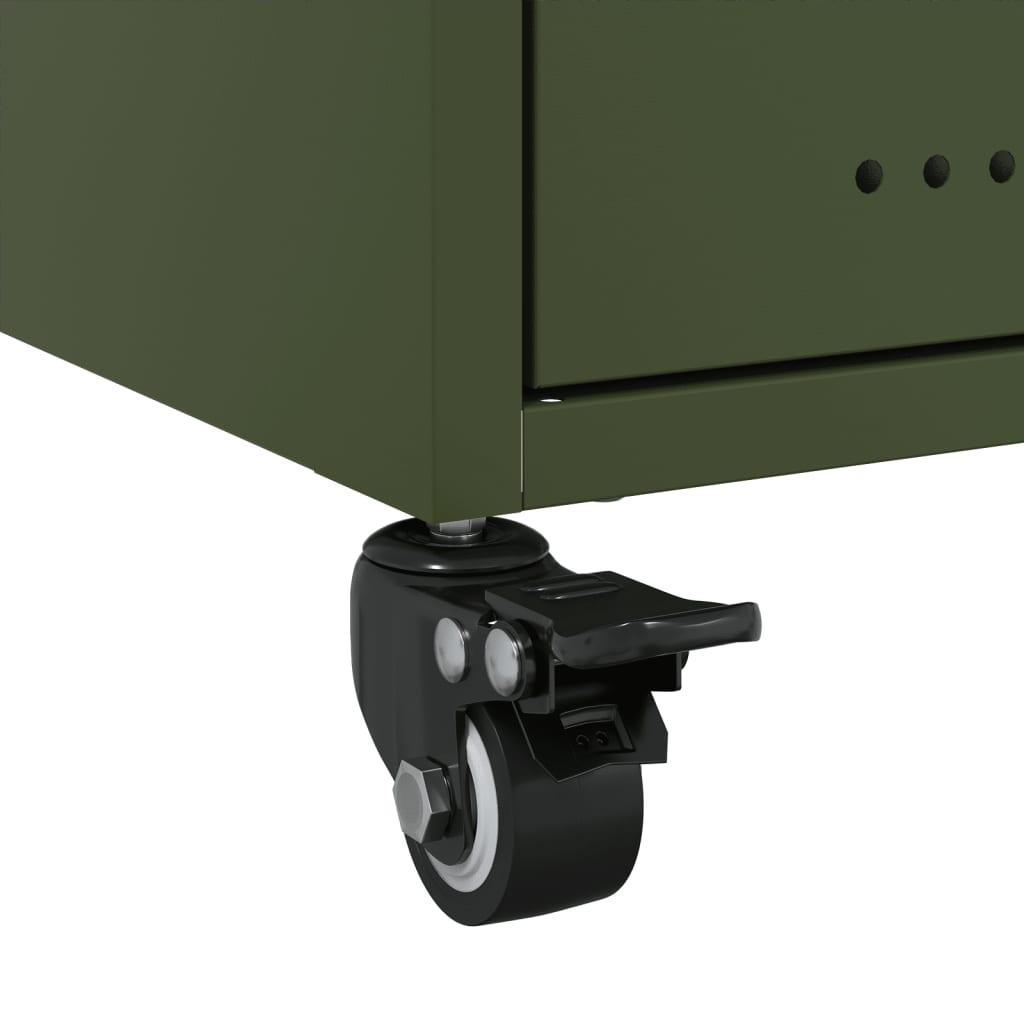 Tables de chevet 2 pcs vert olive 36x39x43,5 cm acier - XIOS