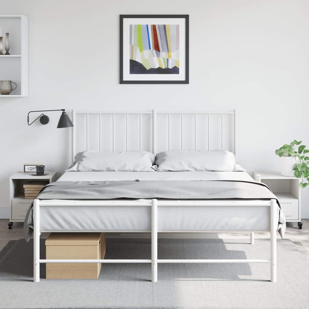 Tables de chevet 2 pcs blanc 36x39x43,5 cm acier - XIOS