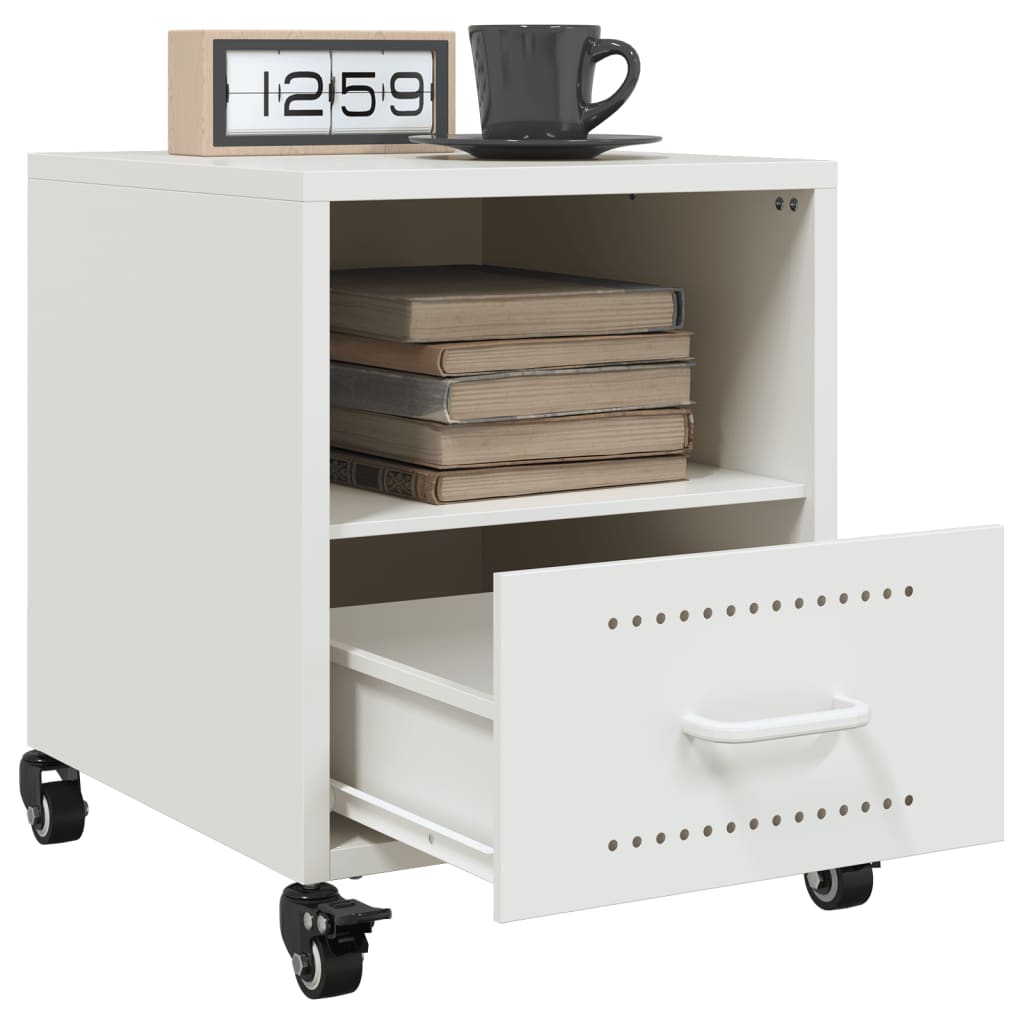 Tables de chevet 2 pcs blanc 36x39x43,5 cm acier - XIOS