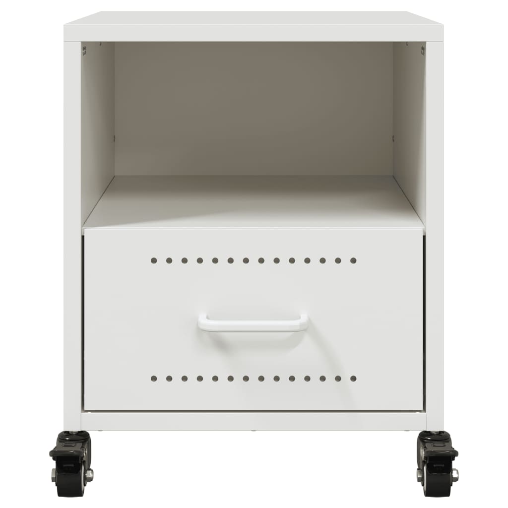 Tables de chevet 2 pcs blanc 36x39x43,5 cm acier - XIOS