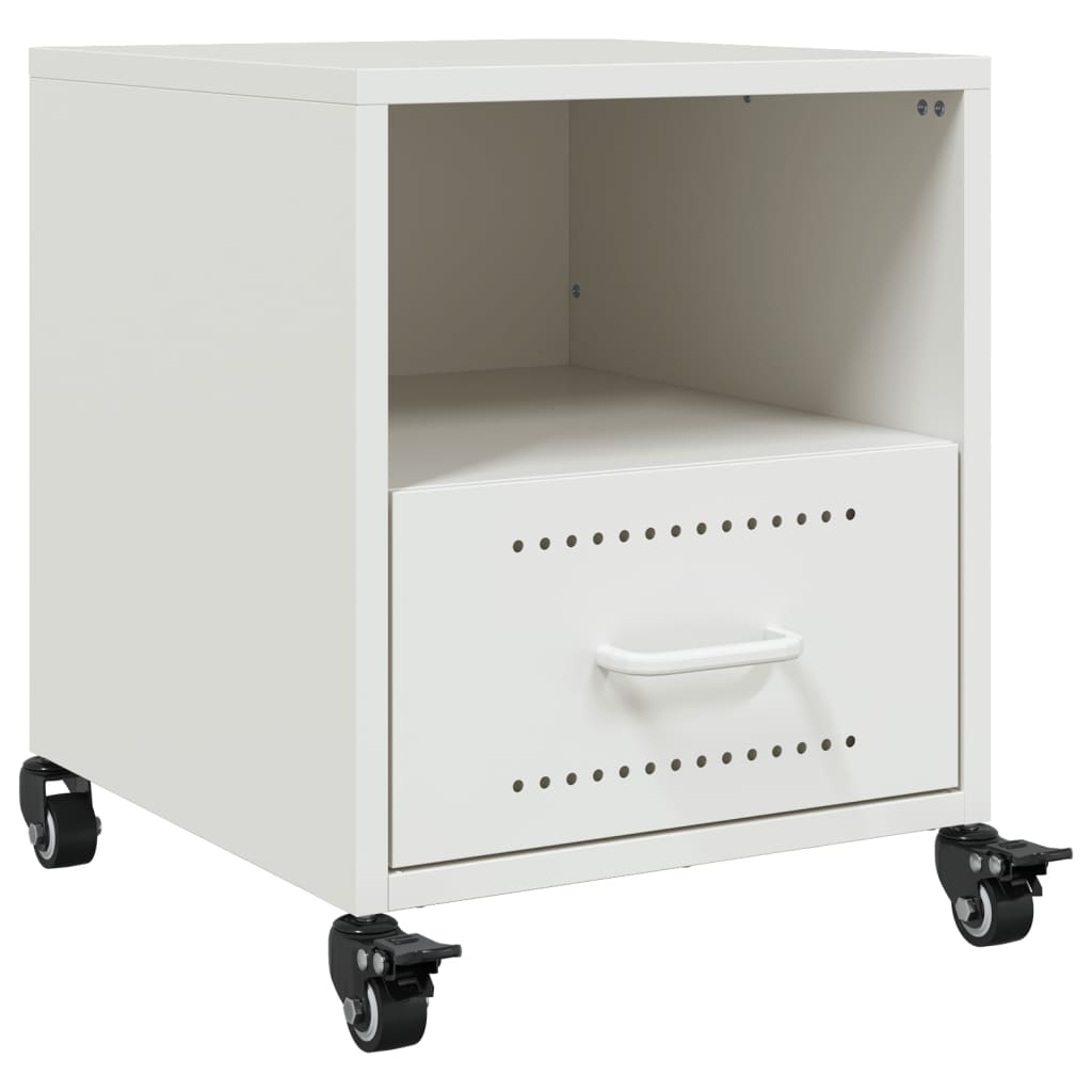 Tables de chevet 2 pcs blanc 36x39x43,5 cm acier - XIOS