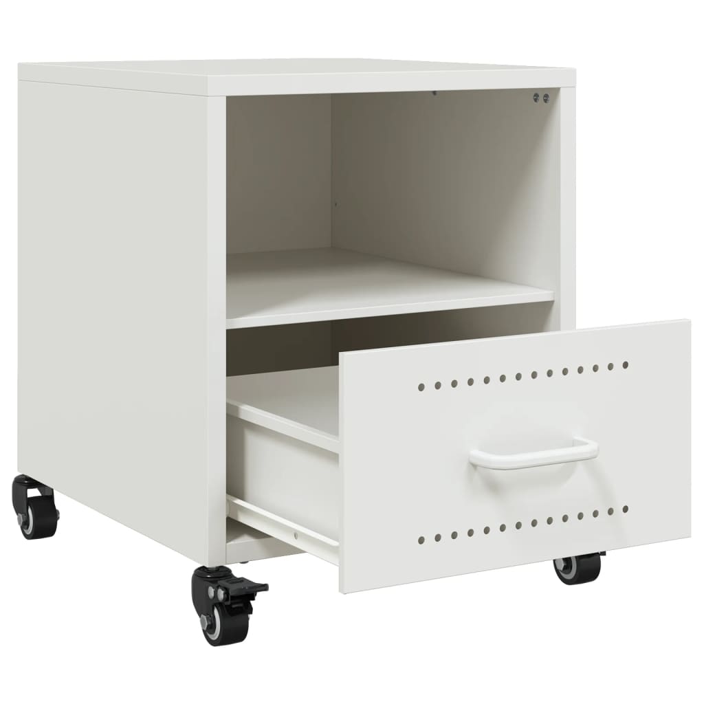 Tables de chevet 2 pcs blanc 36x39x43,5 cm acier - XIOS