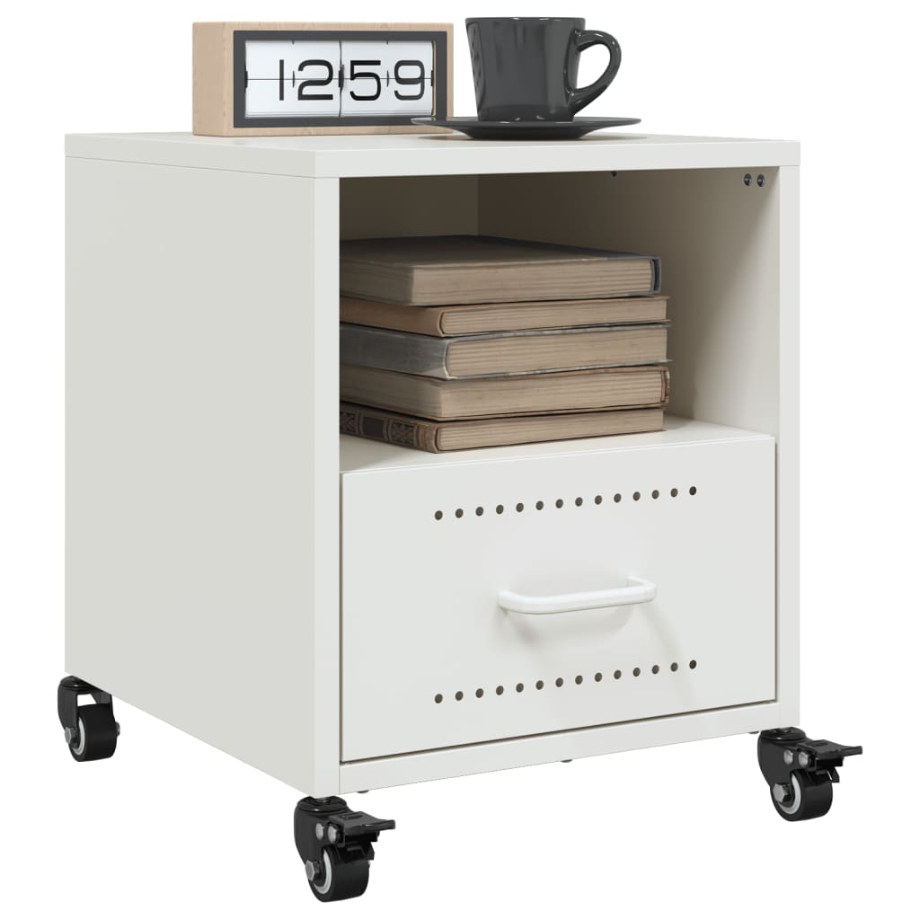 Tables de chevet 2 pcs blanc 36x39x43,5 cm acier - XIOS