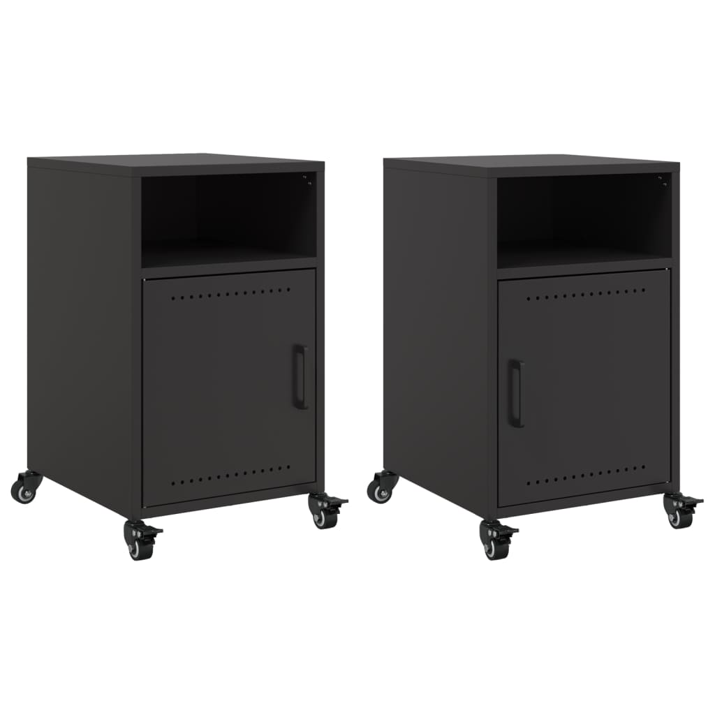 Tables de chevet 2 pcs noir 36x39x59 cm acier - XIOS