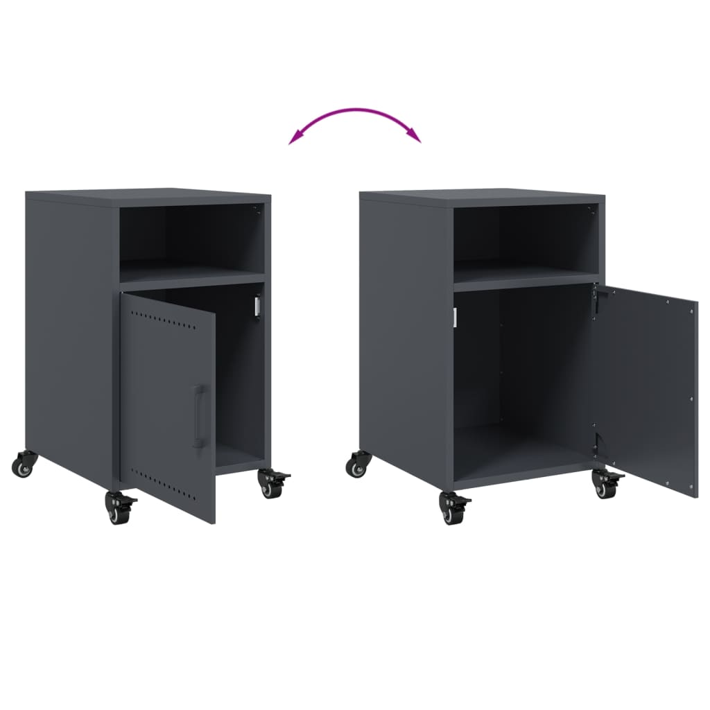 Tables de chevet 2 pcs anthracite 36x39x59 cm acier - XIOS