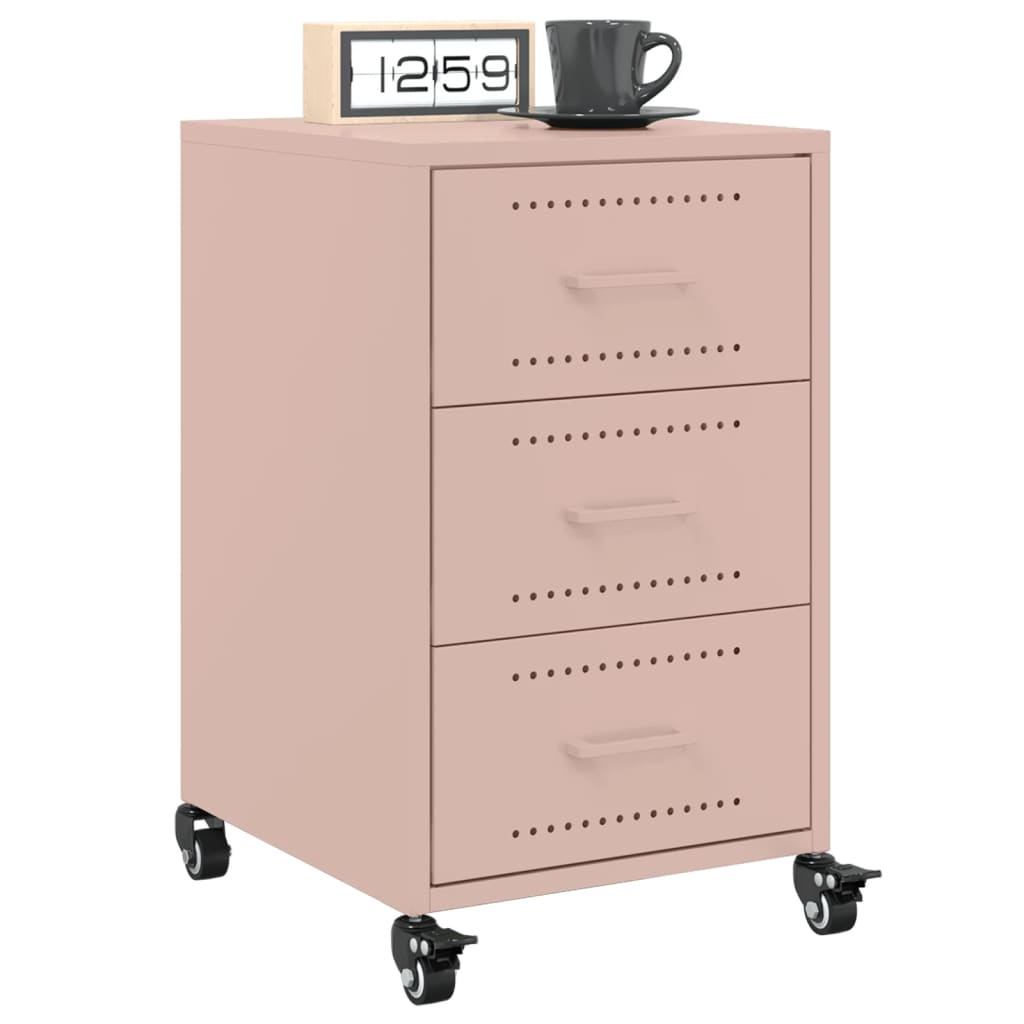 Table de chevet rose 36x39x59 cm acier - XIOS