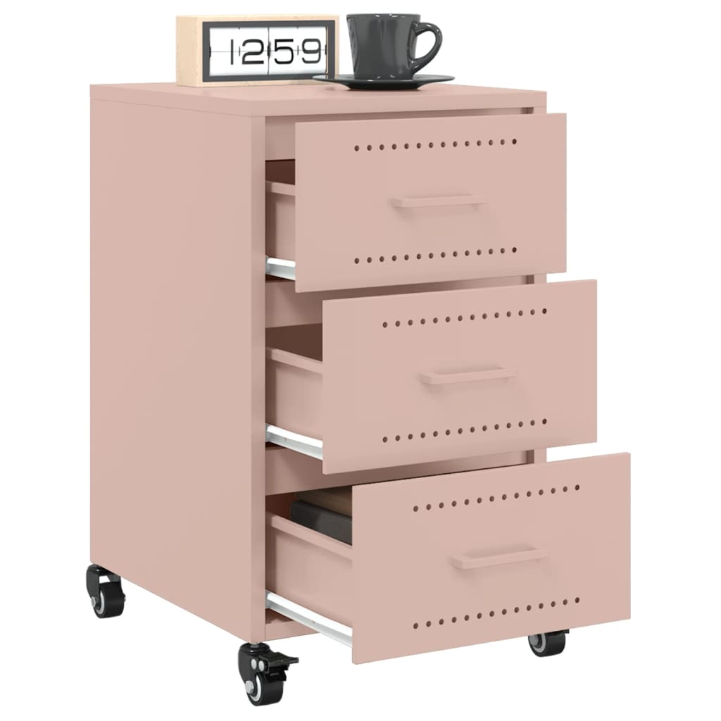Table de chevet rose 36x39x59 cm acier - XIOS
